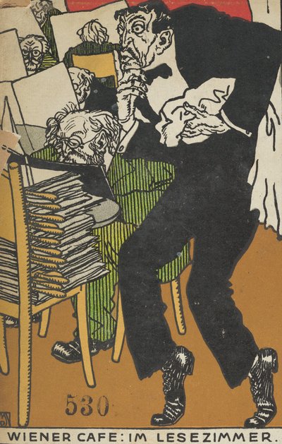 Café viennois : Dans la salle de lecture, 1911 - Moritz Jung