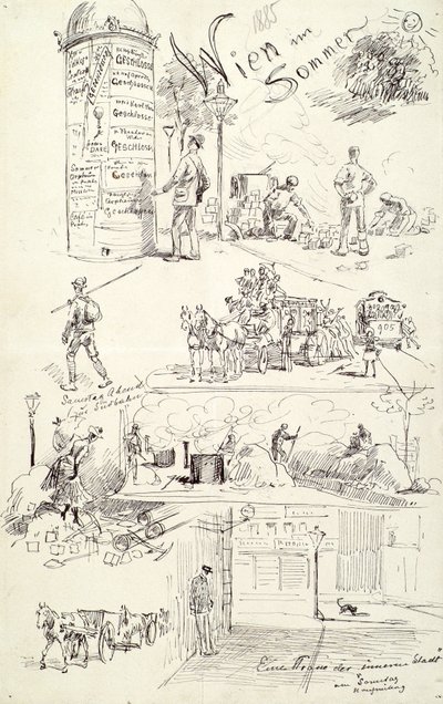 Types viennois 1885 (Vienne en été) - Moritz Ledeli