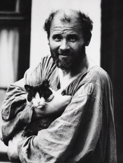 Gustav Klimt avec un chat, 1911 - Moritz Nähr