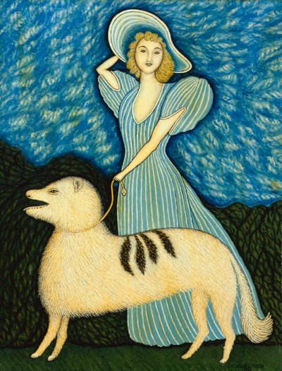 Fille avec chien - Morris Hirshfield
