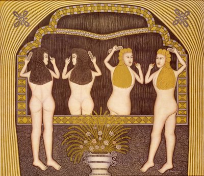 Deux femmes devant un miroir - Morris Hirshfield