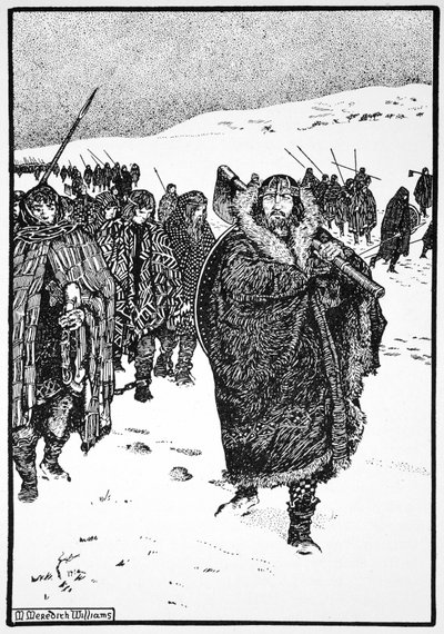 Murtough en voyage avec le roi de Munster en chaînes, 941, 1913 - Morris Meredith Williams