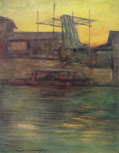 Un canal arrière, Osaka, vers 1887, 1901 - Mortimer L Menpes