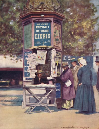 Un kiosque, Paris - Mortimer L Menpes