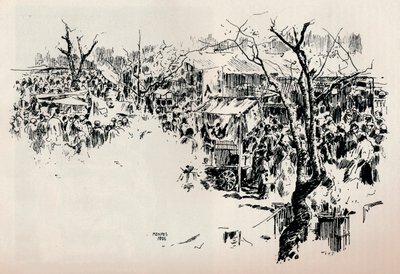 Scène de rue à Asakusa, vers 1897 - Mortimer L Menpes