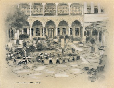 Cour intérieure à Damas - Mortimer L Menpes