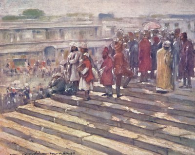 Sur les marches de la mosquée Jumma, 1903 - Mortimer L Menpes
