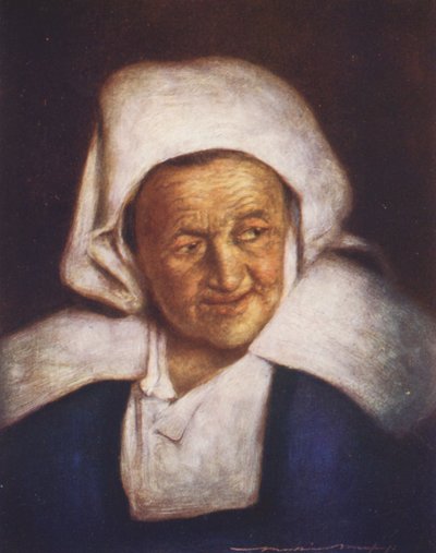 Une vieille femme (lithographie en couleur) - Mortimer Ludington Menpes