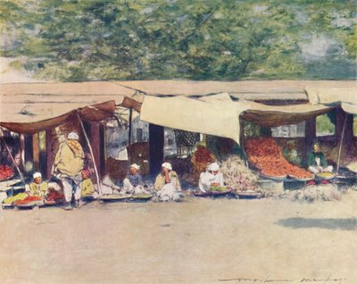 Jour de marché à Peshawur, 1905 - Mortimer Ludington Menpes