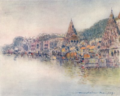 Sur les rives du fleuve sacré, Bénarès, 1905 - Mortimer Ludington Menpes