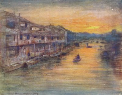 Sur le Grand Canal, Osaka, vers 1887, 1901 - Mortimer Ludington Menpes