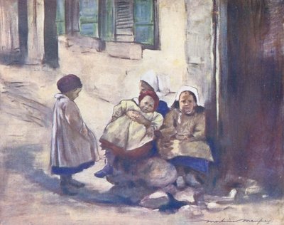 Enfants du monde : Breton, une famille (lithographie en couleur) - Mortimer Ludington Menpes