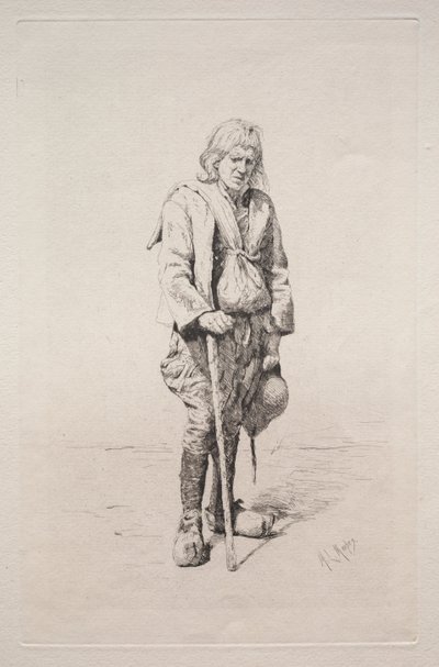 Homme avec une canne - Mortimer Menpes