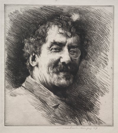 Portrait de Whistler avec la mèche blanche - Mortimer Menpes
