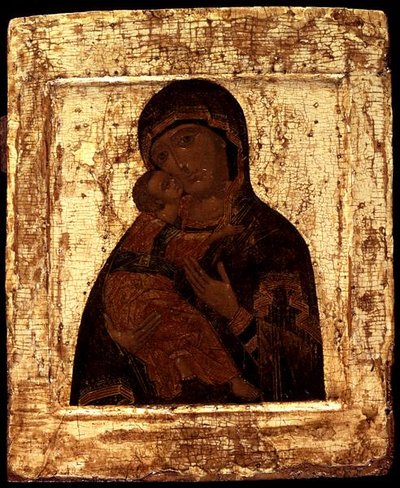 Icône de la Vierge de Vladimir, début du XVIIe siècle - Moscow School