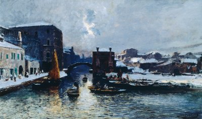 Chioggia sous la neige - Mose Bianchi