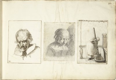 Vieil homme, une fille et une femme avec un crochet de puits - Moses Ter Borch