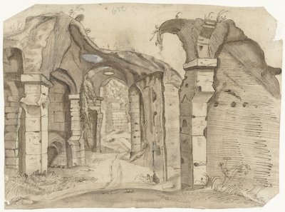Sentier à travers le Colisée, Rome - Moses ter Borch (manner of)