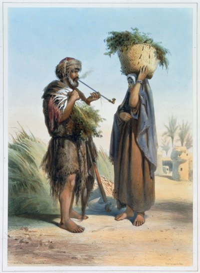 Homme et femme fellahs, 1848 - Mouilleron
