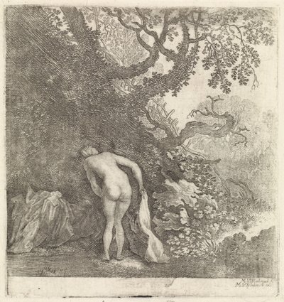 Femme se baignant, vue de dos - Moyses van Wtenbrouck