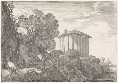 Paysage avec le temple de Vesta - Moyses van Wtenbrouck