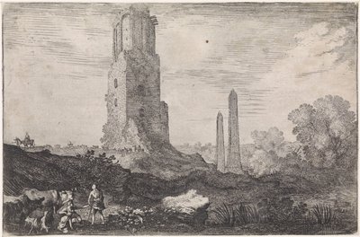 Paysage avec deux obélisques et la 