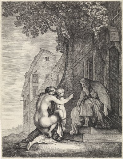 Femme nue et enfant près d