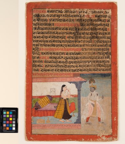Un amant quitte sa maîtresse inconsolable, c.1625 - Mughal School