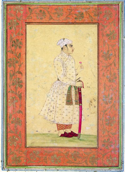 Jeune noble de la cour moghole, du Grand Album Clive - Mughal School