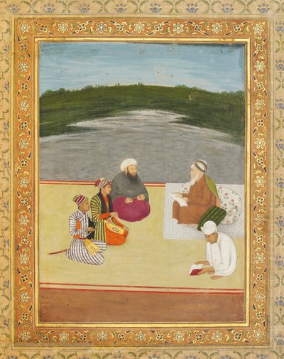 Discussion entre hommes savants et princes, fin du 17ème - début du 18ème siècle - Mughal School