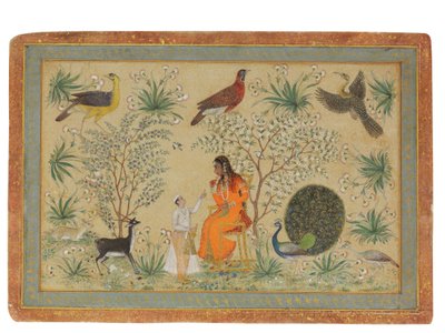Noble femme dans un jardin, vers 1740 - Mughal School