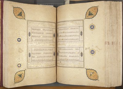 Fol 257 verso 258 recto, Coran Timouride, 1441 - Muhammad Mumin Abdallah Al Murwand