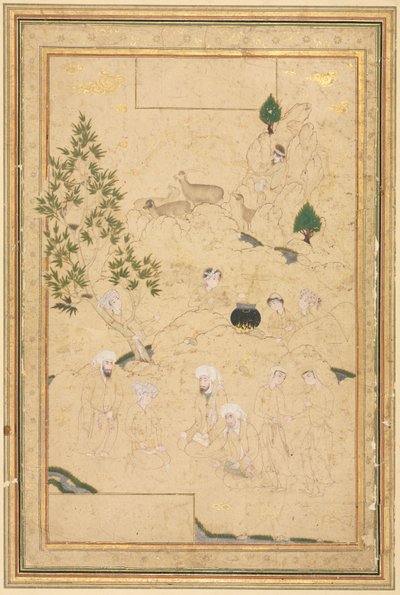 Pique-nique dans les montagnes, illustration d