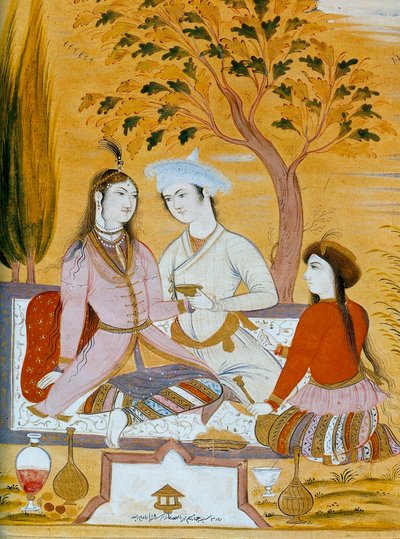 Couple amoureux et un serviteur, 1696 - Mu