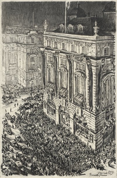Piccadilly Circus, veille du couronnement de George VI - Muirhead Bone
