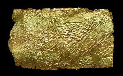 Couverture en or pour plaque en forme de vase en verre - Mycenaean