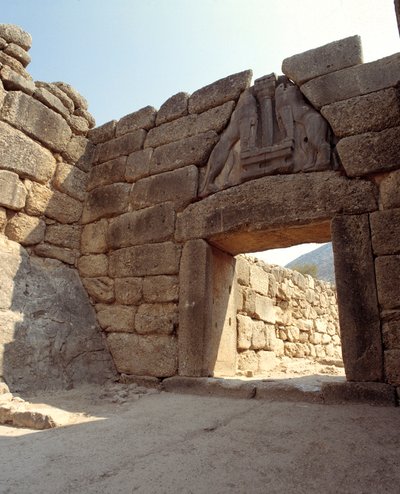 Vue de la Porte des Lions dans la ville de Mycènes, Grèce - Mycenaean