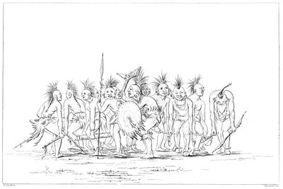 Danse de la mendicité, Sac et Fox, Rock Island, Upper Mississippi, 1841 - Myers and Co