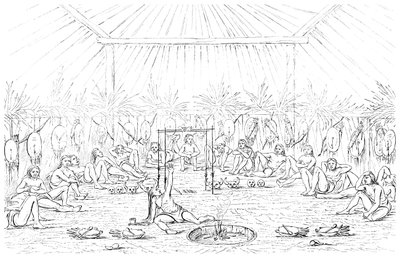 Homme-médecine et intérieur de tipi, 1841 - Myers and Co