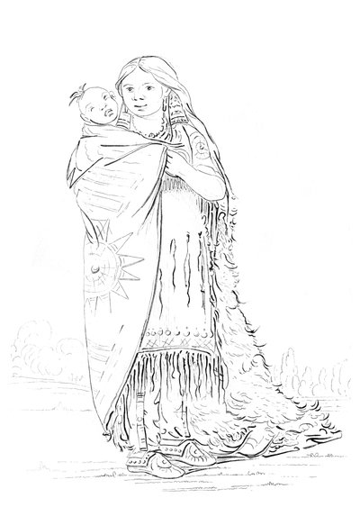 Femme amérindienne et bébé - Myers and Co