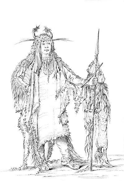 Portrait de Eagle Ribs, homme amérindien, 1841 - Myers and Co