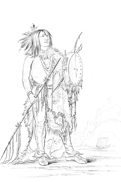 Portrait de White Buffalo, homme amérindien, 1841 - Myers and Co