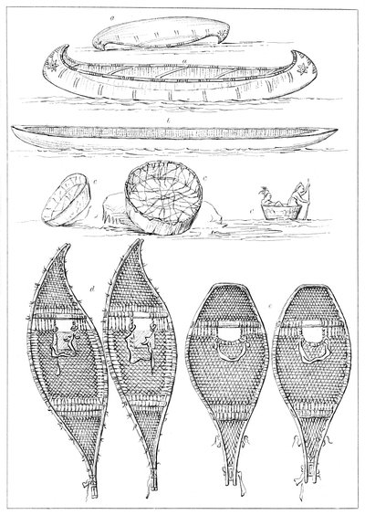 Canoës Sioux et raquettes Chippewa, 1841 - Myers and Co