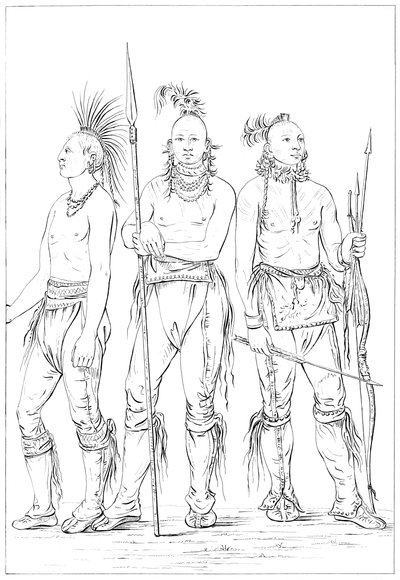 Trois braves Osage, 1841 - Myers and Co