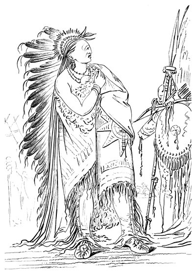 Deux Corbeaux, homme amérindien de la tribu Minataree, 1841 - Myers and Co