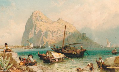 Le Rocher de Gibraltar, depuis Algésiras - Myles Birket (after) Foster