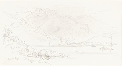 Lac dans un paysage montagneux - Myles Birket Foster