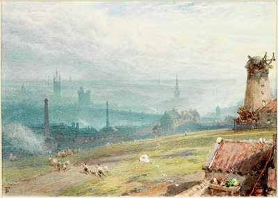 Newcastle upon Tyne depuis Windmill Hills, Gateshead - Myles Birket Foster