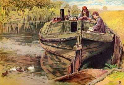 La barge Providence - Myles Birket Foster
