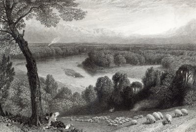 La Tamise depuis Richmond Hill, gravé par J. Saddler, imprimé par Cassell, Petter et Galvin - Myles Birket Foster